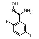 structure of CAS# 885957-32-4, 2,5-Difluoro-N'-hydroxybenzenecarboximidamide;(2,5-Difluorophenyl)(hydroxyimino)methylamine;2,5-Difluoro-N'-hydroxybenzene-1-carboximidamide;MFCD06660168