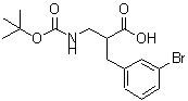 structure of CAS# 886364-87-0, 2-(3-Bromobenzyl)-3-({[(2-methyl-2-propanyl)oxy]carbonyl}amino)propanoic acid;2-N-Boc-2-Aminomethyl-3-(3-bromo-phenyl)-propionic;2-N-Boc-2-Aminomethyl-3-(3-bromo-phenyl)-propionic acid;2-N-Boc-2-Aminomethyl-3-(3-bromo-phenyl)-propionicacid