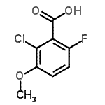 structure of CAS# 886499-40-7, 2-Chloro-6-fluoro-3-methoxybenzoic acid;MFCD04115942