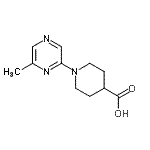 structure of CAS# 886851-58-7, 1-(6-Methyl-2-pyrazinyl)-4-piperidinecarboxylic acid;4-PIPERIDINECARBOXYLICACID, 1-(6-METHYL-2-PYRAZINYL)-;MFCD08235222