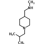 structure of CAS# 887405-46-1, 1-(1-Isobutyl-4-piperidinyl)-N-methylmethanamine;(1-isobutyl-4-piperidinyl)-N-methyl methanamine;(1-isobutyl-4-piperidinyl)-N-methylmethanamine;(1-Isobutyl-piperidin-4-ylmethyl)-methyl-amine