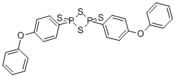 structure of CAS# 88816-02-8, 2,4-Bis(4-phenoxyphenyl)-1,3,2,4-Dithiadiphosphetane 2,4-disulfide;2,4-Bis(4-Phenoxyphenyl)-1,3-Dithia-2,4-Diphosphacyclobutane 2,4-Disulfide;2,4-BIS(4-PHENOXYPHENYL)-1,3-DITHIA-2,4-DIPHOSPHETANE-2,4-DISULFIDE;2,4-Bis(4-Phenoxyphenyl)-1,3-Dithia-2,4-Diphosphetane-