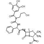 CAS#: 88852-54-4， (2S,5R,6R)-6-{[{[(3-Chloro-4,5-dihydroxybenzoyl)(3-hydroxypropyl)carbamoyl]amino}(phenyl)acetyl]amino}-3,3-dimethyl-7-oxo-4-thia-1-azabicyclo[3.2.0]heptane-2-carboxylic acid