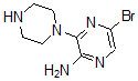 structure of CAS# 893611-67-1, 5-Bromo-3-(1-Piperazinyl)-2-Pyrazinamine;5-Bromo-3-Piperazin-1-Ylpyrazin-2-Amine