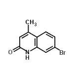structure of CAS# 89446-51-5, 7-Bromo-4-methyl-2(1H)-quinolinone;2-Hydroxy-4-methyl-7-bromoquinoline;7-bromo-4-methyl-1,2-dihydroquinolin-2-one;7-bromo-4-methyl-carbostyril