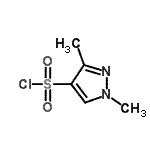 structure of CAS# 89501-93-9, 1,3-Dimethyl-1H-pyrazole-4-sulfonyl chloride;(1,3-dimethylpyrazol-4-yl)chlorosulfone;MFCD03944999;ZERO/005265