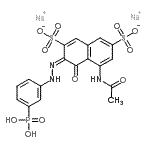 CAS 登录号：89591-46-8， 二钠(3E)-5-乙酰氨基-4-氧代-3-[(3-膦酰苯基)亚肼基]-3,4-二氢-2,7-萘二磺酸酯