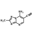 structure of CAS# 896666-78-7, 7-Amino-2-methyl[1,2,4]triazolo[1,5-a]pyrimidine-6-carbonitrile;7-amino-2<wbr>-methyl-8<wbr>-hydro-1,<wbr>2,4-triaz<wbr>olo[1,5-a<wbr>]pyrimidi<wbr>ne-6-carb<wbr>onitrile;MFCD08088404