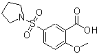 structure of CAS# 89704-51-8, 2-Methoxy-5-(1-pyrrolidinylsulfonyl)benzoic acid;2-methoxy-5-(1-pyrrolidinylsulfonyl)benzoic acid;2-Methoxy-5-(pyrrolidine-1-sulfonyl)-benzoic acid;2-methoxy-5-(pyrrolidinylsulfonyl)benzoic acid