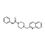 structure of CAS# 898235-65-9, N-Phenyl-4-(2-quinolinylmethyl)-1-piperazinecarboxamide;1-piperazinecarboxamide, N-phenyl-4-(2-quinolinylmethyl)-;4-[(Quino<wbr>lin-2-yl)<wbr>methyl]pi<wbr>perazine-<wbr>1-carboxy<wbr>lic acid <wbr>phenylami<wbr>de;N-phenyl-4-(2-quinolinylmethyl)-1-piperazinecarboxamide