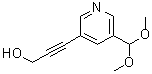结构式 CAS# 898561-64-3, 3-[5-(二甲氧基甲基)-3-吡啶基]-2-丙炔-1-醇