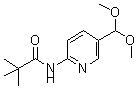 structure of CAS# 898561-69-8, N-[5-(Dimethoxymethyl)-2-pyridinyl]-2,2-dimethylpropanamide;N-(5-(dimethoxymethyl)pyridin-2-yl)pivalamide;N-(5-Dimethoxymethylpyridin-2-yl)-2,2-dimethylpropionamide;N-(5-Dimethoxymethyl-pyridin-2-yl)-2,2-dimethyl-propionamide