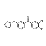 structure of CAS# 898749-15-0, (3-Chloro-4-fluorophenyl)[3-(2,5-dihydro-1H-pyrrol-1-ylmethyl)phenyl]methanone;3-chloro-4-fluoro-3'-(3-pyrrolinomethyl) benzophenone