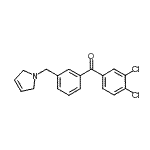 structure of CAS# 898749-54-7, (3,4-Dichlorophenyl)[3-(2,5-dihydro-1H-pyrrol-1-ylmethyl)phenyl]methanone;3,4-dichloro-3'-(3-pyrrolinomethyl) benzophenone