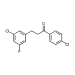 structure of CAS# 898750-55-5, 3-(3-Chloro-5-fluorophenyl)-1-(4-chlorophenyl)-1-propanone;4'-chloro-3-(3-chloro-5-fluorophenyl)propiophenone