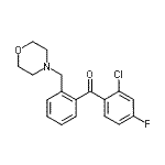 structure of CAS# 898750-89-5, (2-Chloro-4-fluorophenyl)[2-(4-morpholinylmethyl)phenyl]methanone;2-Chloro-4-fluoro-2'-morpholinomethyl benzophenone