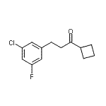 structure of CAS# 898751-67-2, 3-(3-Chloro-5-fluorophenyl)-1-cyclobutyl-1-propanone;2-(3-Chloro-5-fluorophenyl)ethyl cyclobutyl ketone