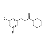 structure of CAS# 898751-73-0, 3-(3-Chloro-5-fluorophenyl)-1-cyclohexyl-1-propanone;2-(3-chloro-5-fluorophenyl)ethyl cyclohexyl ketone