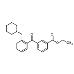 结构式 CAS# 898751-95-6, 乙基3-[2-(1-哌啶基甲基)苯甲酰基]苯甲酸酯