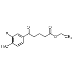 structure of CAS# 898752-58-4, Ethyl 5-(3-fluoro-4-methylphenyl)-5-oxopentanoate;Ethyl 5-(3-fluoro-4-methylphenyl)-5-oxovalerate