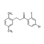 structure of CAS# 898753-88-3, 1-(4-Bromo-2-fluorophenyl)-3-(2,5-dimethylphenyl)-1-propanone;4'-bromo-3-(2,5-dimethylphenyl)-2'-fluoropropiophenone