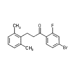structure of CAS# 898755-10-7, 1-(4-Bromo-2-fluorophenyl)-3-(2,6-dimethylphenyl)-1-propanone;4'-bromo-3-(2,6-dimethylphenyl)-2'-fluoropropiophenone