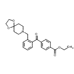 structure of CAS# 898755-92-5, Ethyl 4-[2-(1,4-dioxa-8-azaspiro[4.5]dec-8-ylmethyl)benzoyl]benzoate;4'-carboe<wbr>thoxy-2-[<wbr>8-(1,4-di<wbr>oxa-8-aza<wbr>spiro[4.5<wbr>]decyl)me<wbr>thyl]benz<wbr>ophenone