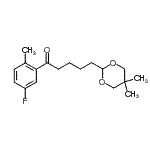 structure of CAS# 898755-98-1, 5-(5,5-Dimethyl-1,3-dioxan-2-yl)-1-(5-fluoro-2-methylphenyl)-1-pentanone;5-(5,5-di<wbr>methyl-1,<wbr>3-dioxan-<wbr>2-yl)-5'-<wbr>fluoro-2'<wbr>-methylva<wbr>leropheno<wbr>ne