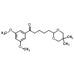 structure of CAS# 898756-23-5, 1-(3,5-Dimethoxyphenyl)-5-(5,5-dimethyl-1,3-dioxan-2-yl)-1-pentanone;3',5'-dim<wbr>ethoxy-5-<wbr>(5,5-dime<wbr>thyl-1,3-<wbr>dioxan-2-<wbr>yl)valero<wbr>phenone