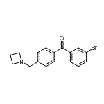structure of CAS# 898756-40-6, [4-(1-Azetidinylmethyl)phenyl](3-bromophenyl)methanone;4'-azetidinomethyl-3-bromobenzophenone