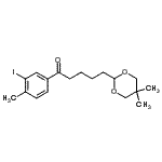 结构式 CAS# 898757-17-0, 5-(5,5-二甲基-1,3-二恶烷-2-基)-1-(3-碘-4-甲基苯基)-1-戊酮