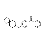 structure of CAS# 898757-37-4, [4-(1,4-Dioxa-8-azaspiro[4.5]dec-8-ylmethyl)phenyl](phenyl)methanone;4-[8-(1,4-dioxa-8-azaspiro[4.5]decyl)methyl]benzophenone
