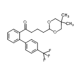 structure of CAS# 898757-59-0, 4-(5,5-Dimethyl-1,3-dioxan-2-yl)-1-[4'-(trifluoromethyl)-2-biphenylyl]-1-butanone;4-(5,5-di<wbr>methyl-1,<wbr>3-dioxan-<wbr>2-yl)-2'-<wbr>[(4-trifl<wbr>uoromethy<wbr>l)phenyl]<wbr>butyrophe<wbr>none