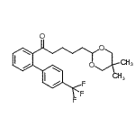 structure of CAS# 898757-62-5, 5-(5,5-Dimethyl-1,3-dioxan-2-yl)-1-[4'-(trifluoromethyl)-2-biphenylyl]-1-pentanone;5-(5,5-di<wbr>methyl-1,<wbr>3-dioxan-<wbr>2-yl)-2'-<wbr>[(4-trifl<wbr>uoromethy<wbr>l)phenyl]<wbr>valerophe<wbr>none