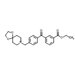 structure of CAS# 898757-68-1, Ethyl 3-[4-(1,4-dioxa-8-azaspiro[4.5]dec-8-ylmethyl)benzoyl]benzoate;3-carboet<wbr>hoxy-4'-[<wbr>8-(1,4-di<wbr>oxa-8-aza<wbr>spiro[4.5<wbr>]decyl)me<wbr>thyl]benz<wbr>ophenone