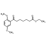 structure of CAS# 898758-35-5, Ethyl 7-(2,5-dimethoxyphenyl)-7-oxoheptanoate;ethyl 7-(2,5-dimethoxyphenyl)-7-oxoheptanoate