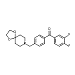 structure of CAS# 898758-46-8, (3,4-Difluorophenyl)[4-(1,4-dioxa-8-azaspiro[4.5]dec-8-ylmethyl)phenyl]methanone;3,4-diflu<wbr>oro-4'-[8<wbr>-(1,4-dio<wbr>xa-8-azas<wbr>piro[4.5]<wbr>decyl)met<wbr>hyl]benzo<wbr>phenone