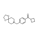 structure of CAS# 898758-58-2, Cyclobutyl[4-(1,4-dioxa-8-azaspiro[4.5]dec-8-ylmethyl)phenyl]methanone;cyclobuty<wbr>l 4-[8-(1<wbr>,4-dioxa-<wbr>8-azaspir<wbr>o[4.5]dec<wbr>yl)methyl<wbr>]phenyl k<wbr>etone
