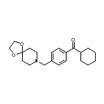 structure of CAS# 898758-64-0, Cyclohexyl[4-(1,4-dioxa-8-azaspiro[4.5]dec-8-ylmethyl)phenyl]methanone;cyclohexy<wbr>l 4-[8-(1<wbr>,4-dioxa-<wbr>8-azaspir<wbr>o[4.5]dec<wbr>yl)methyl<wbr>]phenyl k<wbr>etone