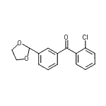 structure of CAS# 898759-25-6, (2-Chlorophenyl)[3-(1,3-dioxolan-2-yl)phenyl]methanone;2-chloro-3'-(1,3-dioxolan-2-yl)benzophenone