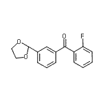 structure of CAS# 898759-28-9, [3-(1,3-Dioxolan-2-yl)phenyl](2-fluorophenyl)methanone;3'-(1,3-Dioxolan-2-yl)-2-fluorobenzophenone