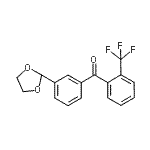 structure of CAS# 898759-31-4, [3-(1,3-Dioxolan-2-yl)phenyl][2-(trifluoromethyl)phenyl]methanone;3'-(1,3-dioxolan-2-yl)-2-trifluoromethylbenzophenone