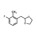 structure of CAS# 898759-60-9, 2-(3-Fluoro-2-methylbenzyl)-1,3-dioxolane;3-Fluoro-2-methyl (1,3-dioxolan-2-ylmethyl)benzene