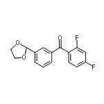 structure of CAS# 898759-63-2, (2,4-Difluorophenyl)[3-(1,3-dioxolan-2-yl)phenyl]methanone;2,4-difluoro-3'-(1,3-dioxolan-2-yl)benzophenone