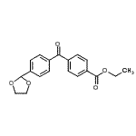 structure of CAS# 898760-00-4, Ethyl 4-[4-(1,3-dioxolan-2-yl)benzoyl]benzoate;4-carboethoxy-4'-(1,3-dioxolan-2-yl)benzophenone