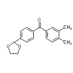 structure of CAS# 898760-28-6, (3,4-Dimethylphenyl)[4-(1,3-dioxolan-2-yl)phenyl]methanone;3,4-dimethyl-4'-(1,3-dioxolan-2-yl)benzophenone