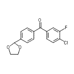 structure of CAS# 898760-37-7, (4-Chloro-3-fluorophenyl)[4-(1,3-dioxolan-2-yl)phenyl]methanone;4-chloro-4'-(1,3-dioxolan-2-yl)-3-fluorobenzophenone