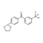 structure of CAS# 898760-52-6, [4-(1,3-Dioxolan-2-yl)phenyl][3-(trifluoromethyl)phenyl]methanone;4'-(1,3-dioxolan-2-yl)-3-trifluoromethylbenzophenone