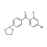 结构式 CAS# 898760-58-2, (4-溴-2-氟苯基)[4-(1,3-二氧戊环-2-基)苯基]甲酮