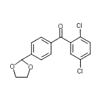 structure of CAS# 898760-70-8, (2,5-Dichlorophenyl)[4-(1,3-dioxolan-2-yl)phenyl]methanone;2,5-dichloro-4'-(1,3-dioxolan-2-yl)benzophenone